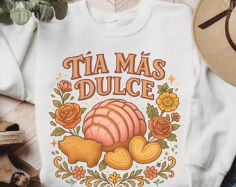 Tia Mas Dulce, unisex sweater |  Tia-cadeaus | Pan Dulce gezellige trui | Regalo Para Tia | Pan dulce
