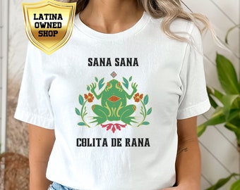 Koszula Sana Sana Colita De Rana: dziedzictwo latynoskie, bawełniana koszulka unisex