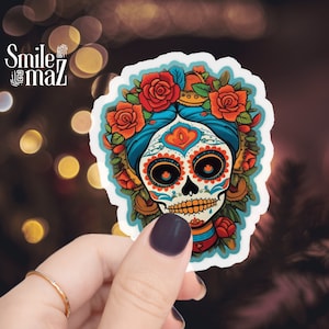 Blue Frida Calavera sticker | High Quality Waterproof Sticker | Laptop Decal Sticker | Latino Sticker