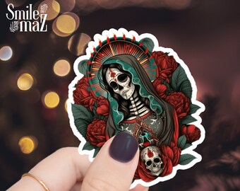 Madre Virgen Guadalupe  Calavera Sticker | High Quality Waterproof Sticker | Laptop Decal Sticker | Latino Sticker