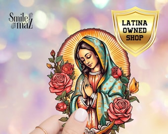 Our Lady of Guadalupe Sticker | Sagrada Madre Art | Holy Mary Water Resistant Vinyl Decal