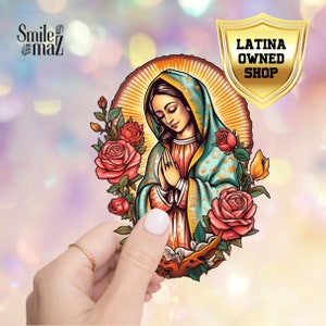 Onze Dame van Guadalupe Sticker | Madre Virgen Guadalupe | Waterbestendig van hoge kwaliteit| Otoño Latino Erfgoedmaand