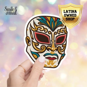 Luchador Mask Sticker: Mexican Wrestling, Water Resistant Vinyl