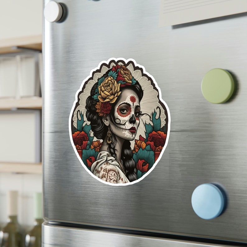 Pegatina de La Catrina: Calavera impermeable del Día de los Muertos imagen 7