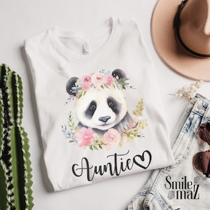 Auntie Shirt | Panda Lover Gift for her, Cute Boho Chic, Animal Lover, Feminine Save the Pandas