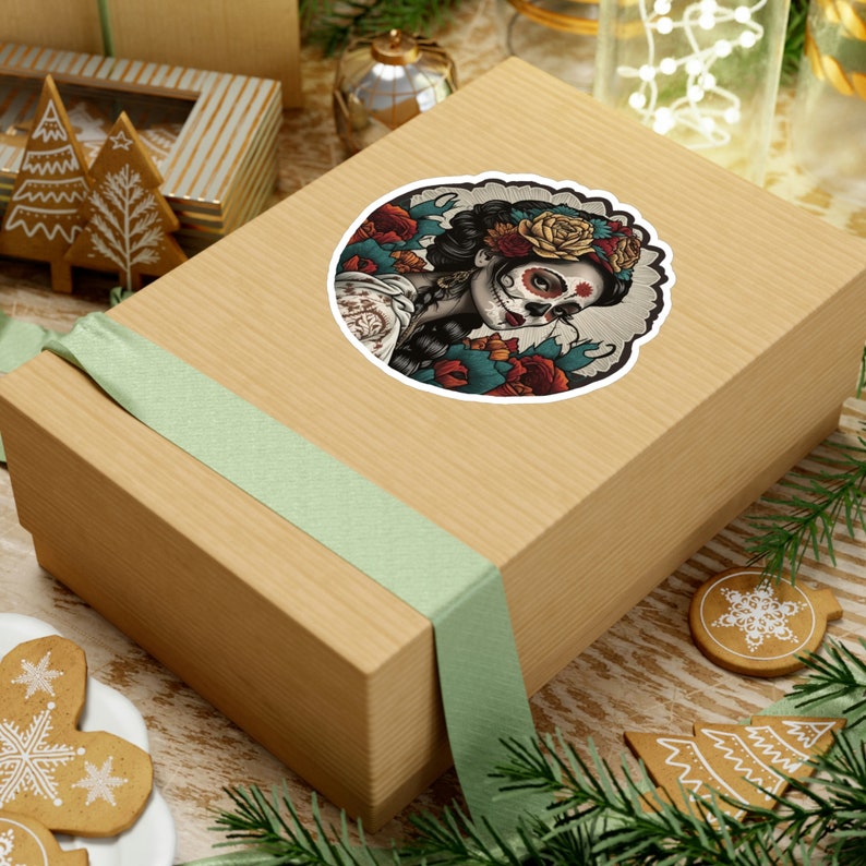 Pegatina de La Catrina: Calavera impermeable del Día de los Muertos imagen 4