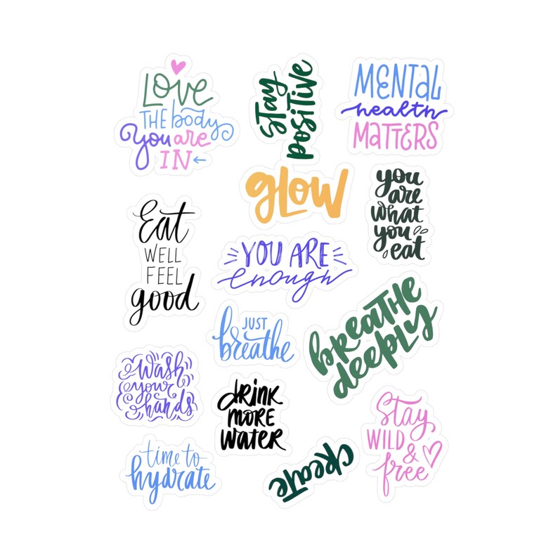 Positive Affirmations Sticker Pack | Mental Health Awareness | Laptop ...