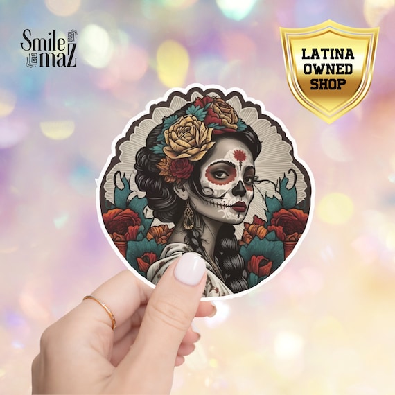 La Catrina Sticker: Waterproof Dia De Los Muertos Calavera