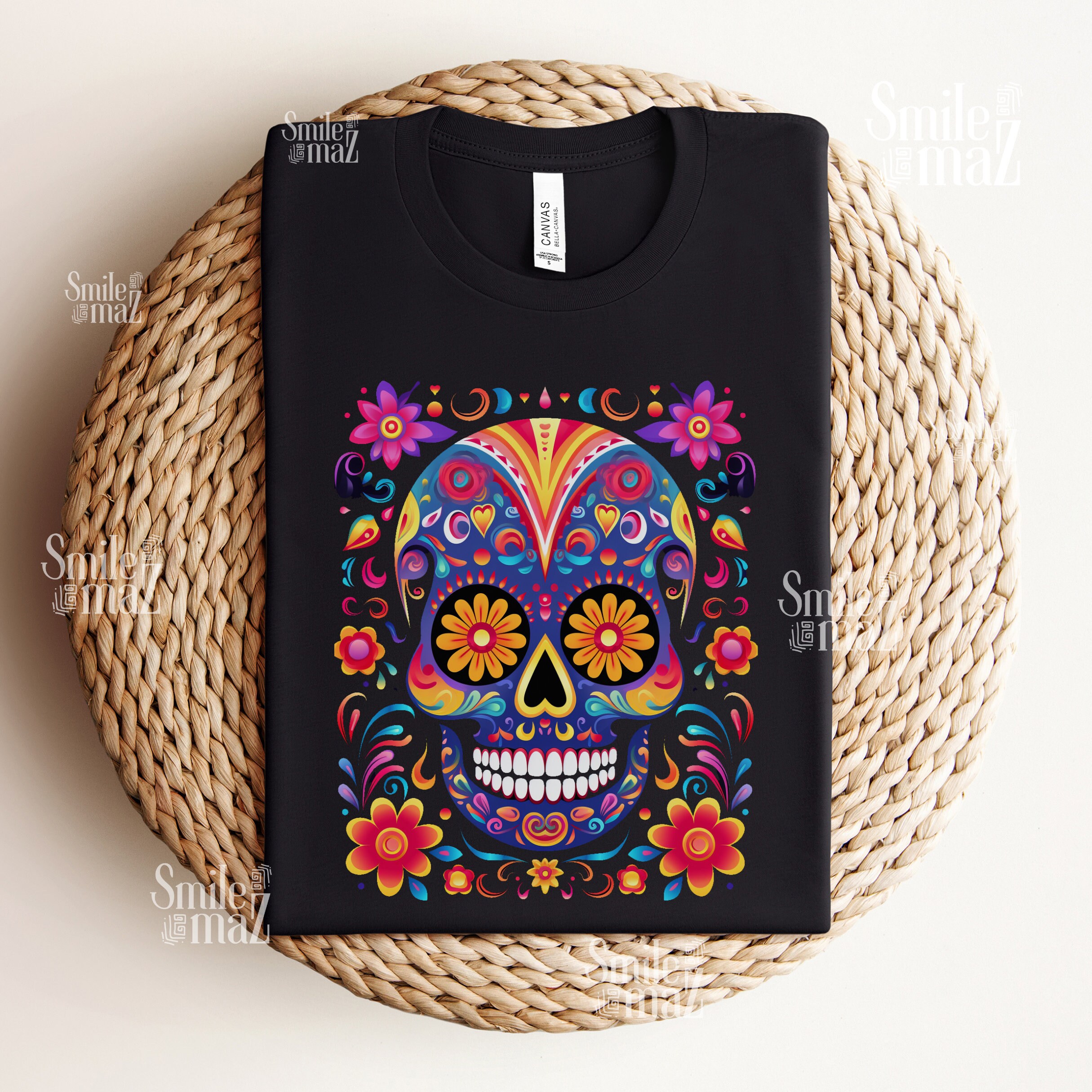Purple Calavera T-Shirt: Dia de los Muertos Skelita Design
