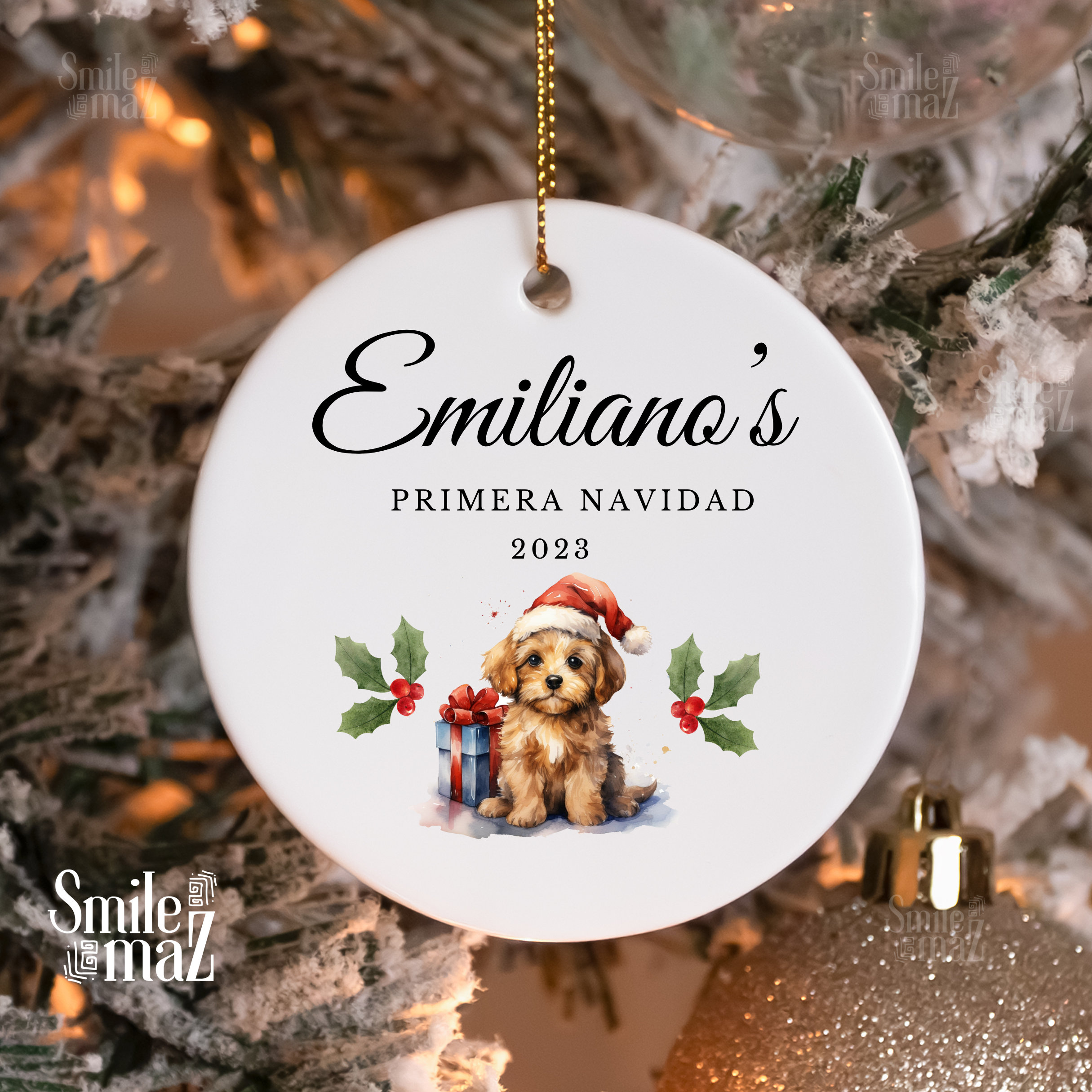 パーソナライズされた Mi Primera Navidad オーナメント：赤ちゃんの