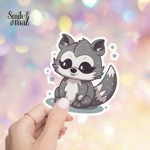 Kawaii Racoon Sticker: Waterproof Vinyl Laptop Decal
