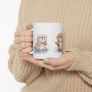 Cute Sea Otter Mug | Cute Otter mug | Sea Otter Gift Coffee Cup