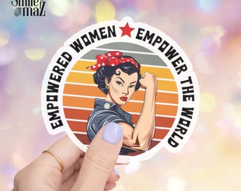 Empowered Asian Woman Sticker: Feminist Icon Laptop Decal