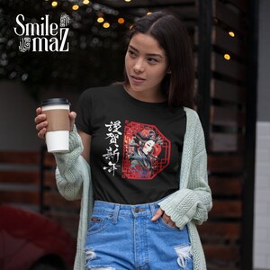 Cyberpunk Geisha Shirt: Asian Culture Gamer Tee
