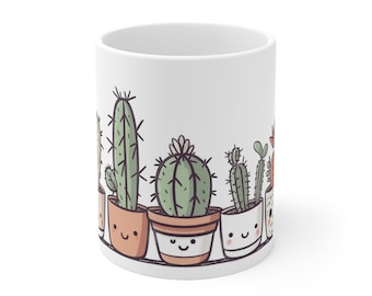 Cute Cactus Mug | Plant coffee cup