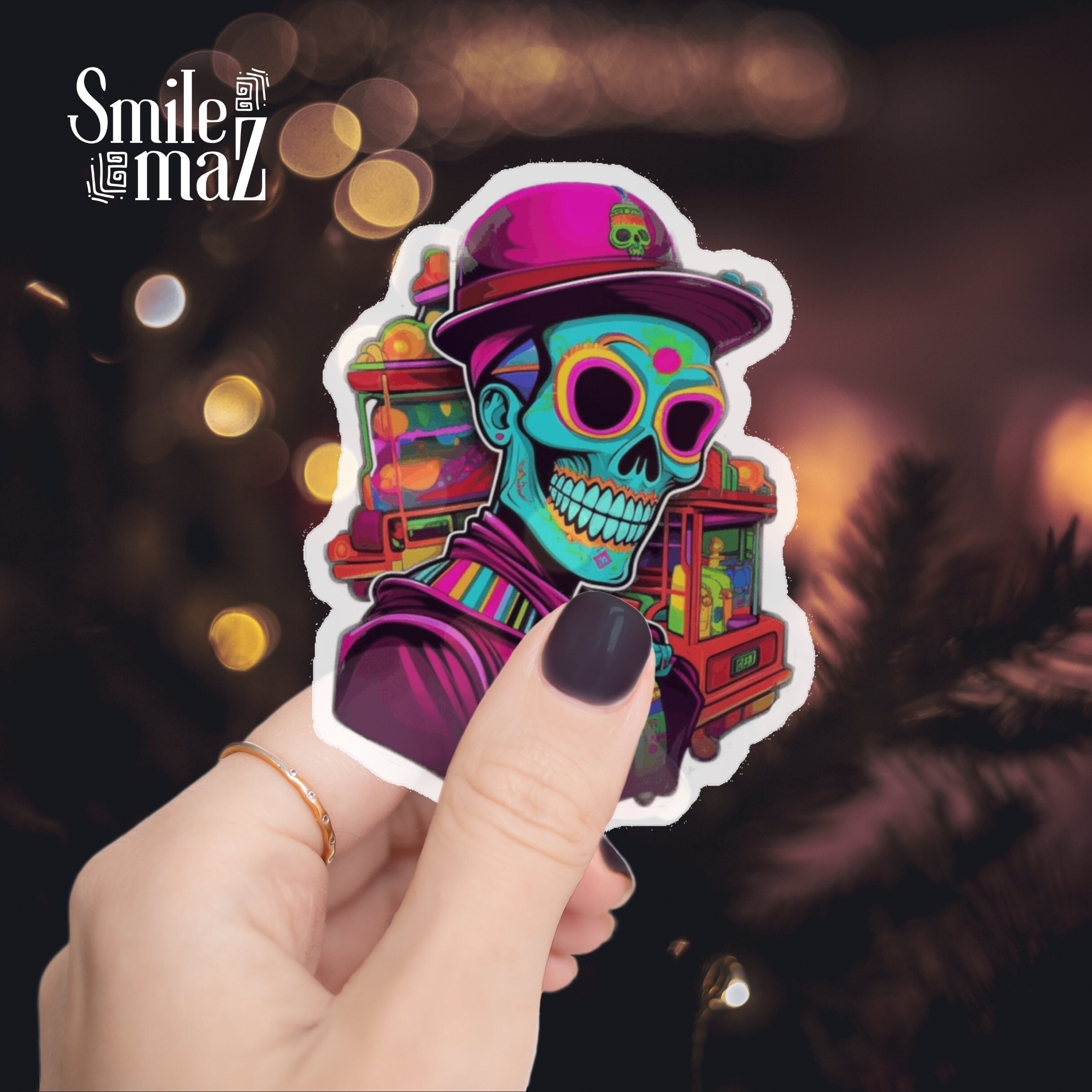 Calabera Sticker Paletero Calavera Sticker | High Quality Waterproof | Otoño Latino ...