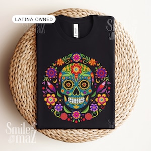 Groen Calavera Dia de Los Muertos overhemd | Otoño Latino, Latino Erfgoedmaand Dia de Muertos Camisa para Hombre Latino Skelita Calaveras