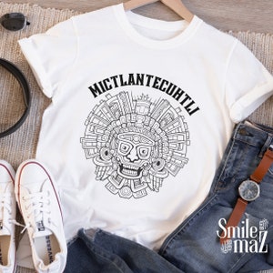 Mictlantecuhtli Aztec Shirt Graphic Tee| Gift for Him , Camisa Para Hombre Latino , Mexican Shirts , Mictlantecuhtli T-shirt , Dia De Muerto