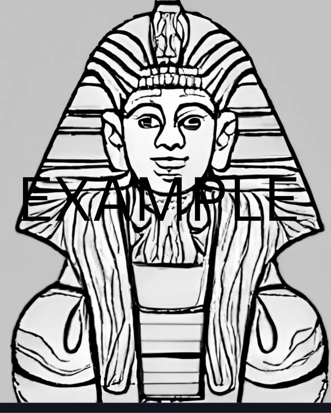 Pharaoh's Headdress Coloring Page Etsy