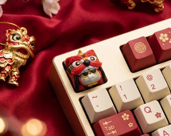 ZUNO CAT – Lion Dance Edition Artisan Keycap