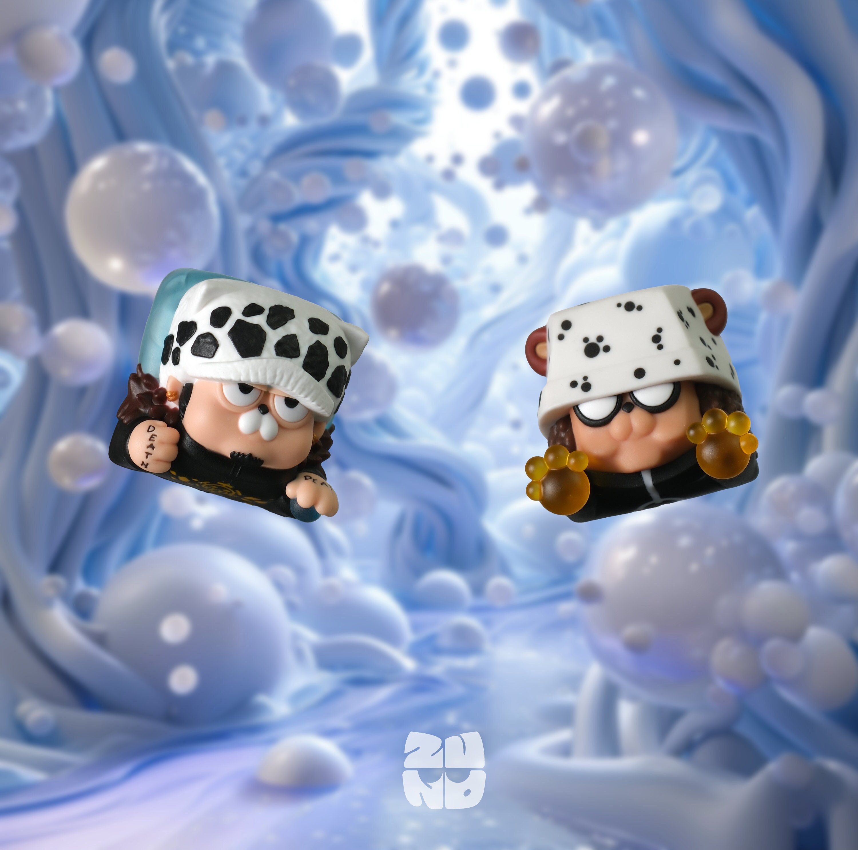 Zuno Cat Law & Kuma - One Piece - Artisan Keycaps
