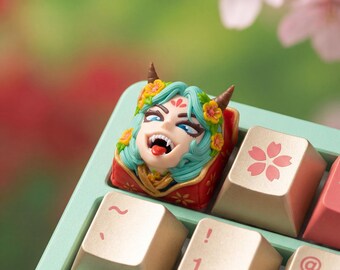 SUCCUBUS – Spring Mischief Artisan Keycap (Mint Hair Edition)