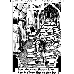 Old School Rovers Classic Fantasy Tabletop Roleplaying Paper Miniature Player Character Dwarf Pack