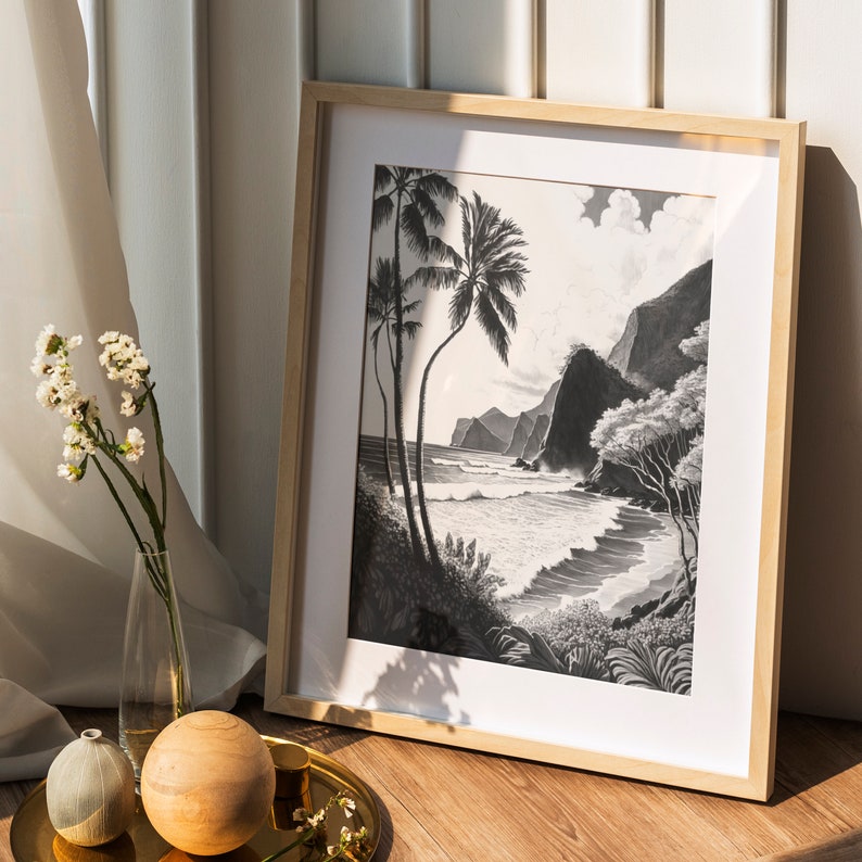 Hawaii Art Print, Instant Download, Hawaii Drawing, Hawai Poster