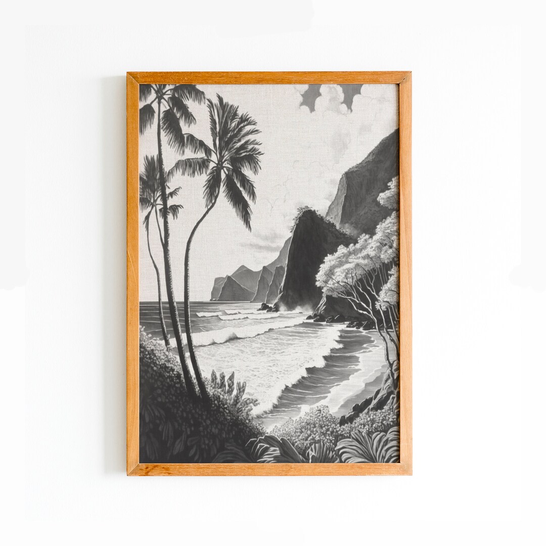 Hawaii Art Print, Instant Download, Hawaii Drawing, Hawai Poster