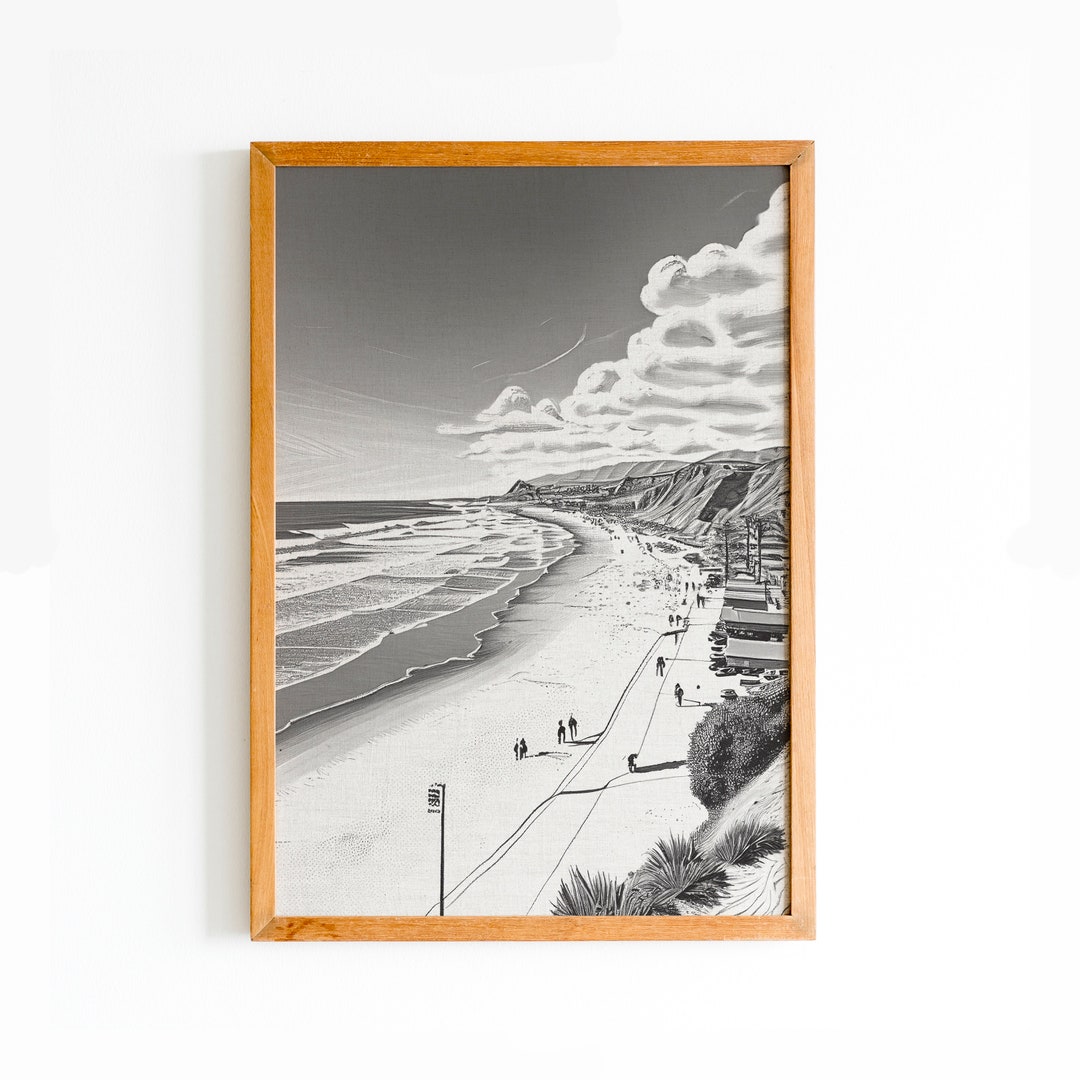 Long Beach Art Print, Instant Download, Long Beach Drawing, Long Beach