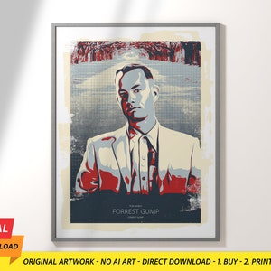 Forrest Gump - Tom Hanks - Iconic Movie Characters Poster