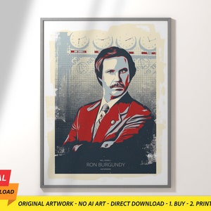 Ron Burgundy - Anchorman - Iconic Movie Characters Poster