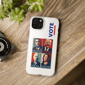 2024 Election Campaign | Slim Mobile Case | iPhone 15, iPhone 15 Pro, iPhone Pro Max, iPhone 15 Plus | Kamala | Trump | Hope Hate Heal Grow