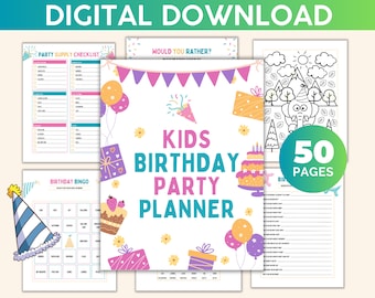 Ultimate Birthday Party Planner for Kids, Kids Birthday Planner, Printable Birthday Party Kids, Party Checklist, Kids Birthday Party.