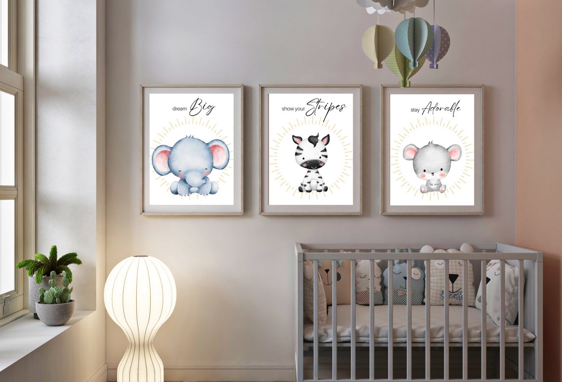 10 Baby Animals Nursery Wall Art Printables Nursery Room Wall Art Baby ...