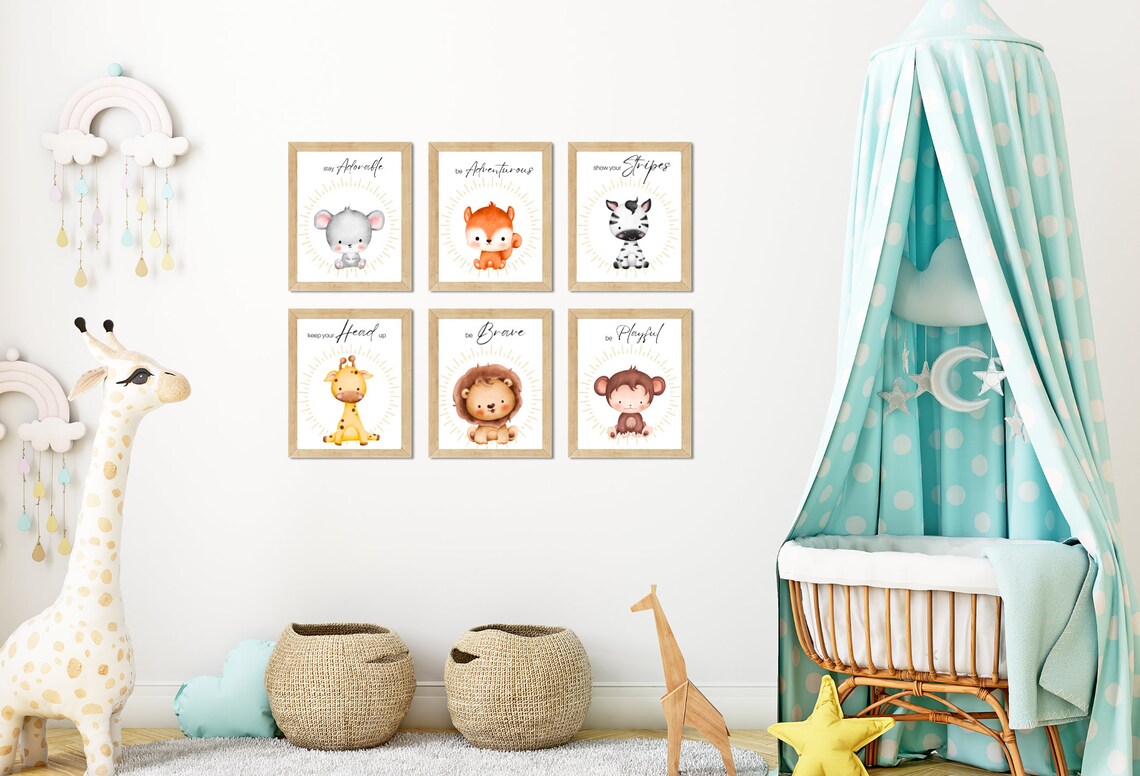 10 Baby Animals Nursery Wall Art Printables Nursery Room Wall Art Baby ...