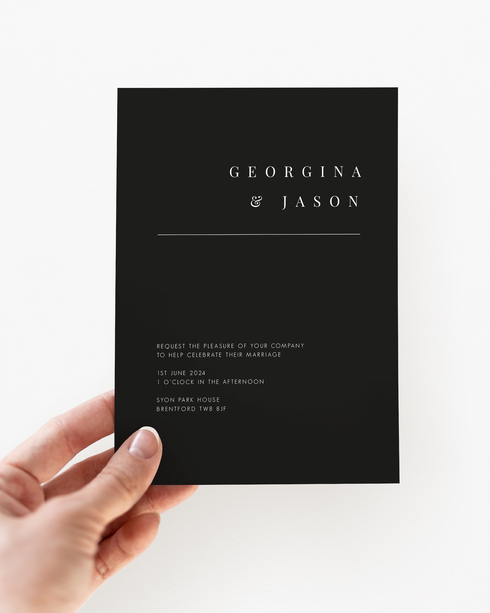 Black &amp; White Digital Wedding Invitation Editable Template Instant ...