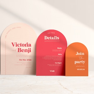 Lebendiges Hochzeitseinladungsmuster einladen Antwortkarte rosa/rot/orange digitales Briefpapier Vorlage UK/US sofort bearbeitbar