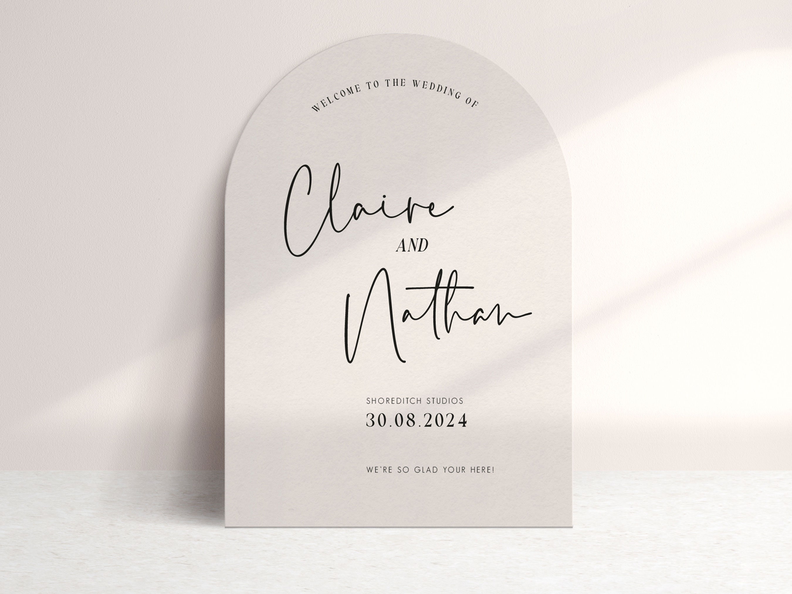 Stone Beige Wedding Welcome Sign Editable Instant Download Digital ...