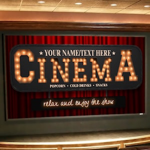 CINEMA / THEATER Personalised Sign for displaying on a Projector/TV (3)