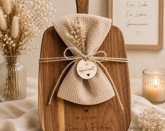 Personalized wedding gift for the bride and groom | Engraved acacia wood serving board | Wedding gift | Wedding present