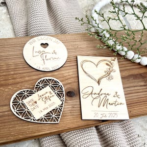 SAFE THE DATE I Hochzeitskarte I Einladungskarte I Safe the Date aus Holz I Holzkarte Safe the Date