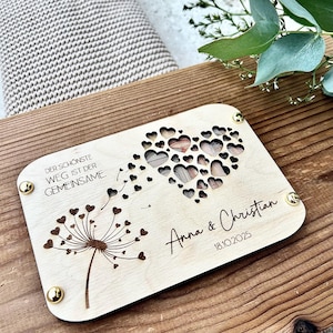 Personalisierte Hochzeitskarte I Geldgeschenk zur Hochzeit I Hochzeitsgeschenk I Geldgeschenk Brautpaar I Geldgeschenkkarte aus Holz