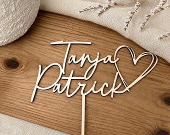 Wedding Cake Topper | Wedding Ceremony | Personalized | Wooden Cake Topper | Wedding Decoration