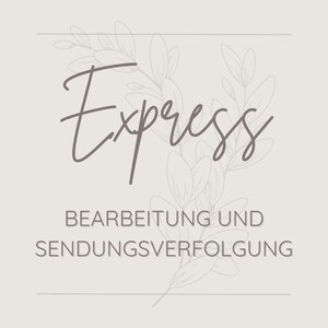 Express Bearbeitung und Versand mit Sendungsnummer (per Einschreiben)