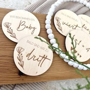 Schwangerschaft verkünden I Holzkarte Schwangerschaft I Überraschung I Schwangerschaftsankündigung I Baby I Holzkarte für Babybauchbilder
