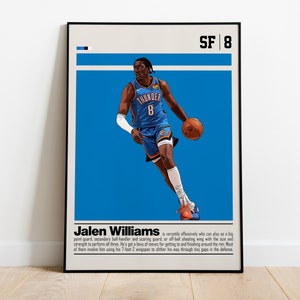 Jalen Williams Digital Poster for Sports Fan Wall Art for Basketball Fan Modern Sports Decor for Bedroom & Office Digital Wall Art image 1