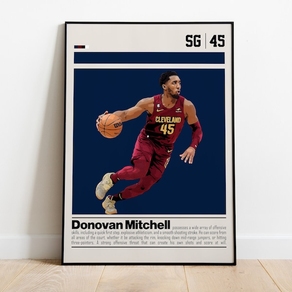 Donovan Mitchell Digital Poster for Sports Fan Wall Art for Basketball Fan Modern Sports Decor for Bedroom & Office Digital Art