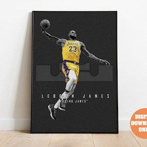 Minimalist Lebron James BasketBall Poster Digital Download | Printable Wall Art for NBA Fans | Modern Sports Decor for Home & Office