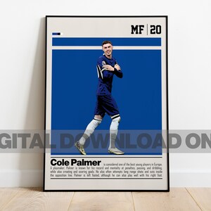 Cole Palmer Digitales Poster für Sportfan Wandkunst für Fußballfans Moderne Sportdekoration für Schlafzimmer & Büro-Digitale Wandkunst